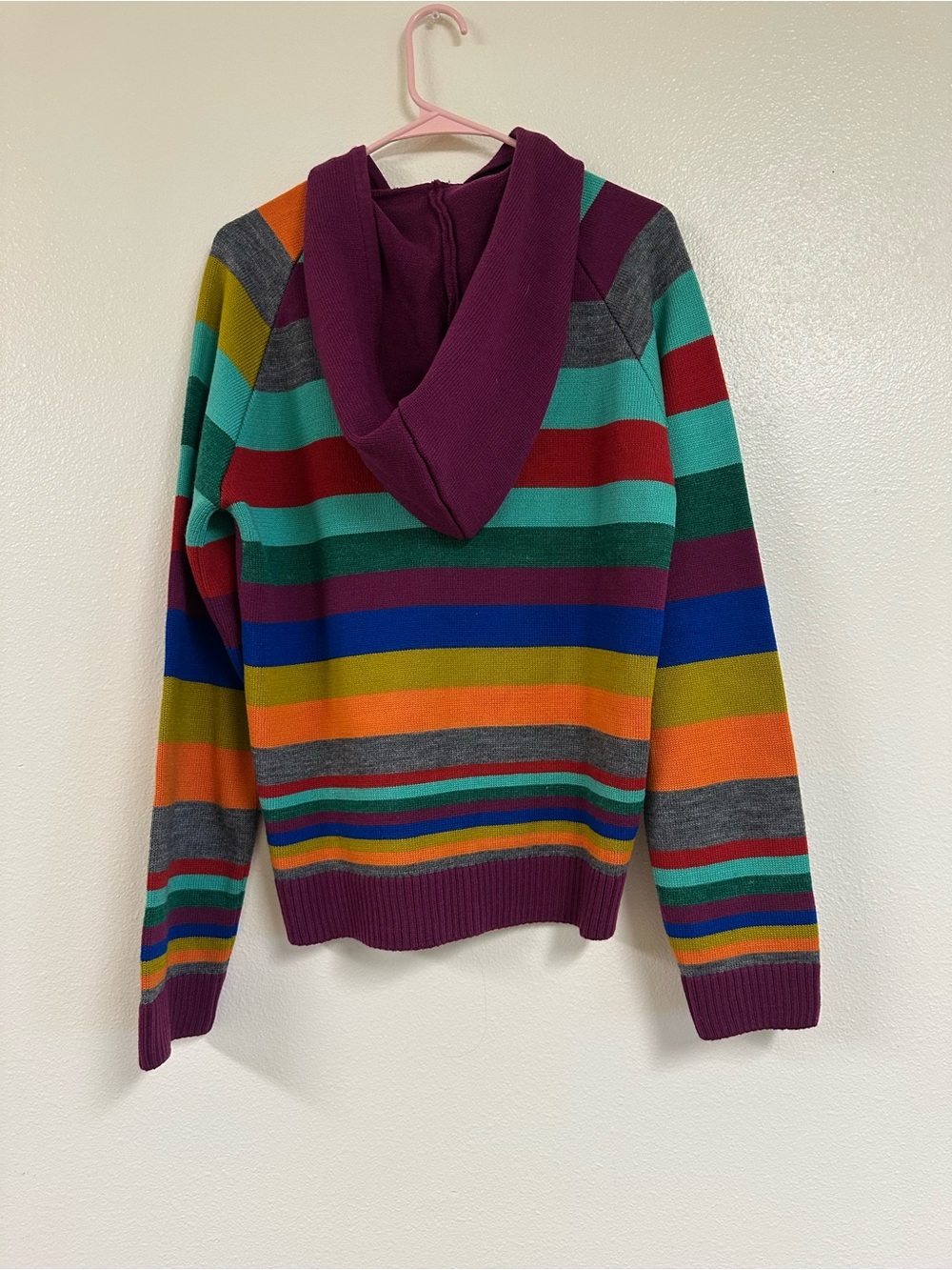 Alpana Bawa Multicolor Argyle Striped Wool Blend Zip Sweater - Picture 2 of 8